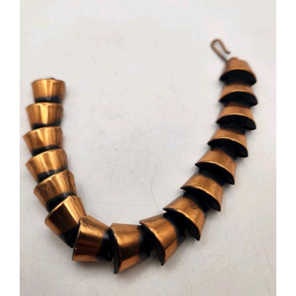 Vintage Mid Century Francisco Rebajes Copper Cone Link Bracelet 7.5"